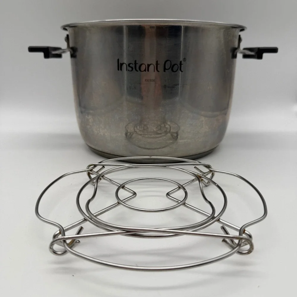 Instant Pot Inner Cooking Pot 6 Qt Stainless Handles Trivet AN1936 OEM